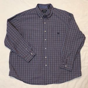 Chaps 3XB men’s blue/white plaid button down